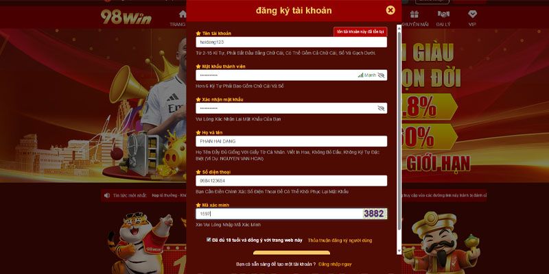 Điền mã kích hoạt để hoàn tất, tham gia cá cược thả ga